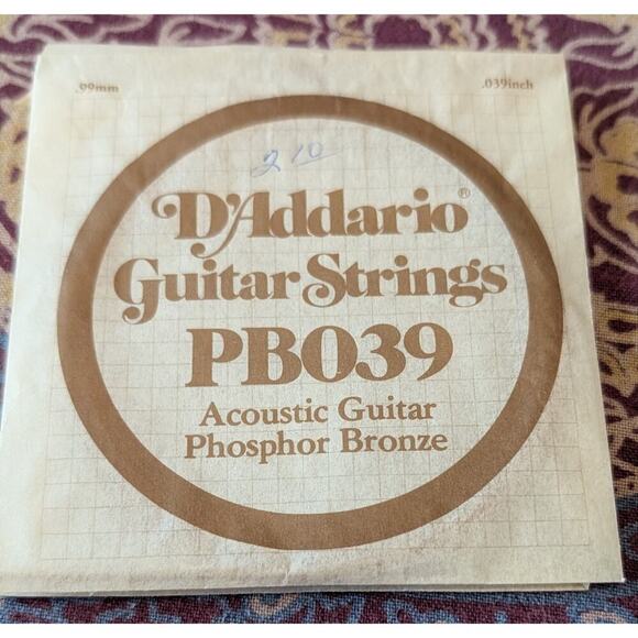 D'Addario PB039 Guitar Strings Set Of 2 Acoustic Guitar Phosphor Bronze - Picture 2 of 3